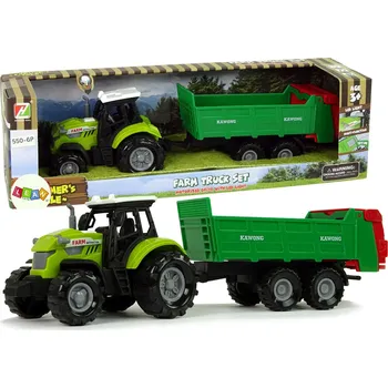 autíčko Mamido Zemědělský traktor s přívěsem a zvukem zelený