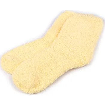 Dámské ponožky Dámské / dívčí froté ponožky, velké, 1 vanilková světlá