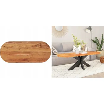 Konferenční stolek 100x40x3 cm, Stolová deska, 8 cm, oválná, masivní akátové dřevo