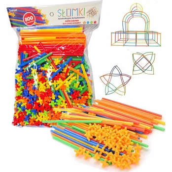 ostatní stavebnice SADA STAVEBNÍCH STAVEBNICE SLÁMKY 19,5cm XXL 800