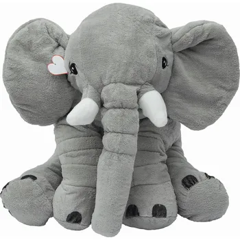 plyšák Plyšový slon LOUNIS XXL 60 cm – polštář a plyšový mazlíček přítulníček v jednom