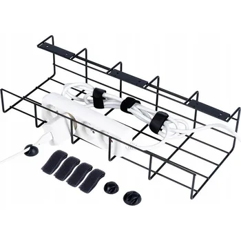 kabelová chránička Organizér NA KABELY pod desku stolu, podvěsný košík pro uspořádání kabelů