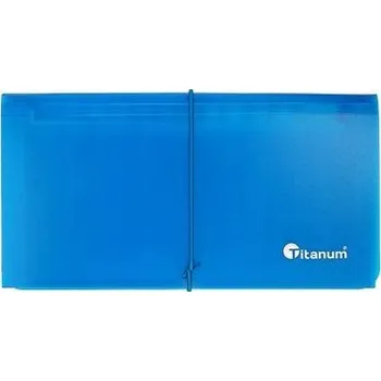 Pořadač s přihrádkami, 12 kapes, DL, modrý Titanum