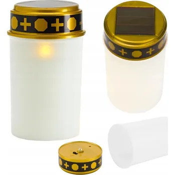 Svíčka Hřbitovní Svíčka LED solární lampion hrob Všech svatých senzor soumraku 12 cm