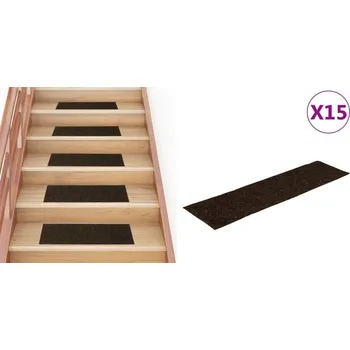 Nášlap na schod Hnědé samolepicí nášlapy na schody, 15 ks, 76x20 cm