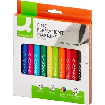 Permanentní popisovač Q-Connect, sada 12 barev