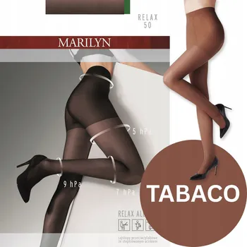 Dámské punčochy MARILYN Relax 50 den hladké punčocháče proti křečovým žilám lycra 2-S Tabaco