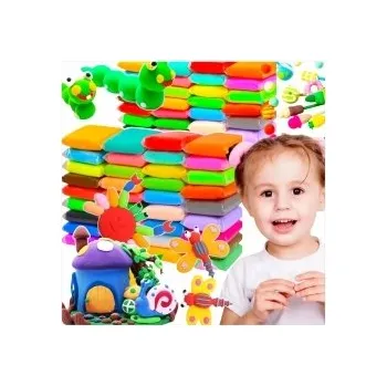 Modelovací hmota SUPER CLAY MODELÍNA PĚNOVÁ PLASTELÍNA POLYMEROVÁ 48 KUSŮ KREATIVNÍ SADA + PŘÍSLUŠENSTVÍ