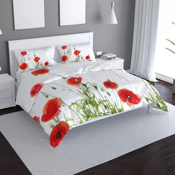 Povlečení Sablio Povlečení Vlčí máky - 140x220 / 90x70