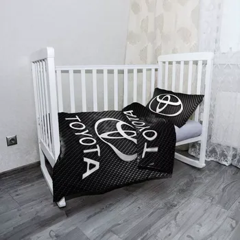 Povlečení Sablio Mikroplyšové dětské povlečení do postýlky Toyota Carbon - 120x90 / 40x60