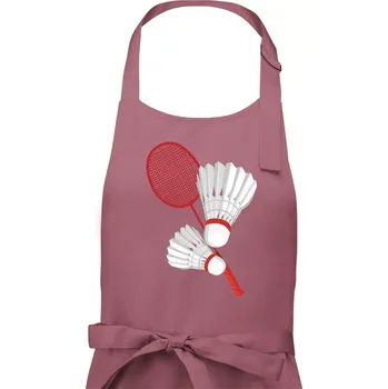 Kuchyňská zástěra Badminton - pálka a košík - Pánská zástěra na vaření - Univerzální velikost ( Starorůžová )