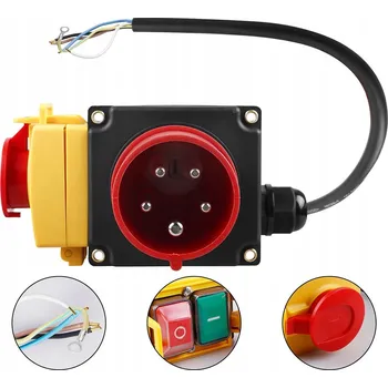 Elektrická zásuvka Třífázový vypínač / přepínač 380/400 V s 0,8 m připojovacím kabelem 5P