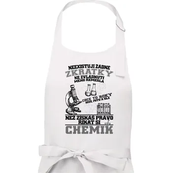 Kuchyňská zástěra Chemik zkratky - Dámská zástěra na vaření - Univerzální velikost ( Bílá )