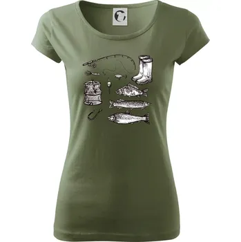 Dámské tričko Rybářský set - Dámské triko Pure - S ( Khaki )