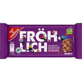 Čokoláda GG Alpská mléčná čokoláda s rozinkami a oříšky 100g IDDRZEX05251