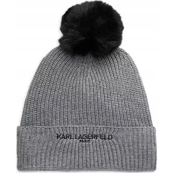 Čepice Karl Lagerfeld zimní čepice šedá, univerzální velikost