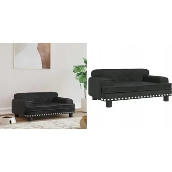 Pelíšek pro psa Černý, Pelíšek pro psa, samet, 70x45x30 cm