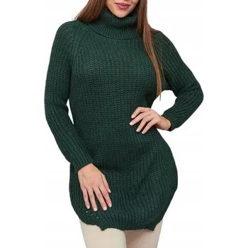 Dámský svetr Royalfashion dámský svetr zelený oversize do půlky stehen, univerzální velikost