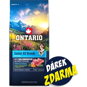 Krmivo pro psa Krmivo Ontario Senior All Breeds Monoprotein Tuna 12kg + 3 konzervy 400g ZDARMA-KS