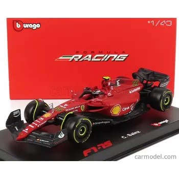 autíčko Bburago Ferrari F1-75 Scuderia Ferrari N 55 Season 2022 Carlos Sainz 1:43, červená