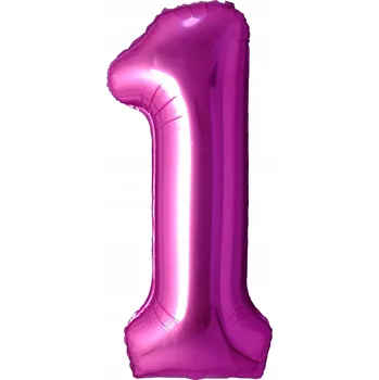 Balónek Fóliový balónek Číslice 1 FUCHSIOVÁ (růžovo-fialová) 101 cm (40 palců)
