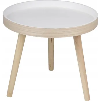 Konferenční stolek Konferenční stolek Articasa kulatý 40 x 3 x 36 cm bílý, béžové odstíny