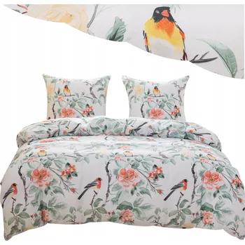 Povlečení Povlečení 200x220 Sada 3 dílná 3D Ptáci Stehlíci Vzor