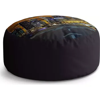 Taburet Sablio Taburet Circle Letadlo nad mrakodrapy: 38x48 cm