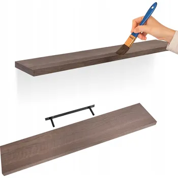 police Nástěnná police dřevěná samonosná 118 cm - Viilu - Ořech přírodní dýha