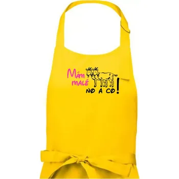 Kuchyňská zástěra Mám malé kozičky! No a co! - Dámská zástěra na vaření - Univerzální velikost ( Žlutá )