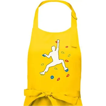 Kuchyňská zástěra Bouldering lezec - Dámská zástěra na vaření - Univerzální velikost ( Žlutá )
