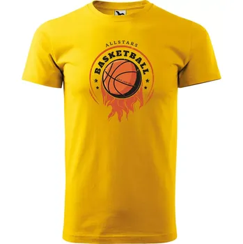 Pánské tričko Sablio Tričko s potiskem ALLSTARS Basketball - žluté 2XL