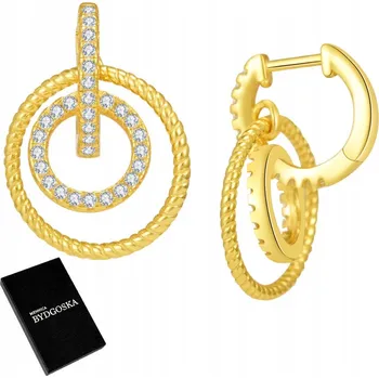 Náušnice ZLATÉ NÁUŠNICE LÍSTKY DÁMSKÉ PRO ŽENY ŠROUBOVACÍ PEcky STŘÍBRO 925