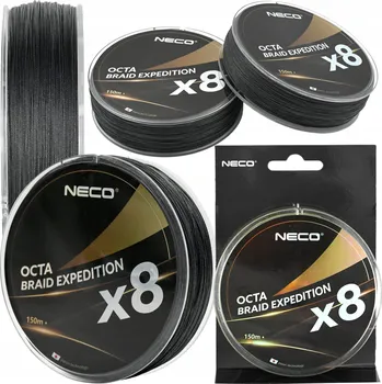 Šňůra rybářská tkanina Neco Octa Braid Expedition x8 150 m 0,16 mm černá