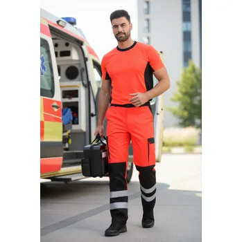 montérky Kalhoty MEDIK MAN, letní Velikost XXXXL 170/176cm červená/černá