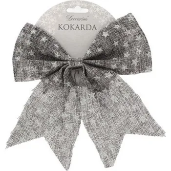 Vánoční dekorace Dekorativní látková mašle s vánočním motivem 20x24cm IDDRZEX03876