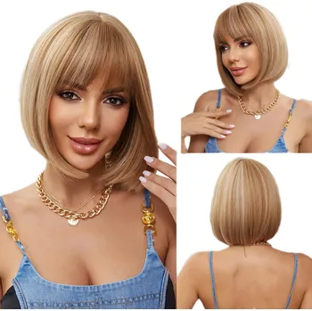 Paruka Paruka krátké syntetické vlasy blond NCDSHAIR dámská