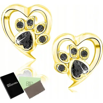 Náušnice ZLATÉ NÁUŠNICE TLAPKY STŘÍBRO 925 ŠROUBKY RODOVANÉ