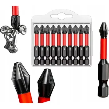 Bit SADA RÁZOVÝCH BITŮ PRO AKU ŠROUBOVÁK, BITY PH2 10 Ks, 50 mm