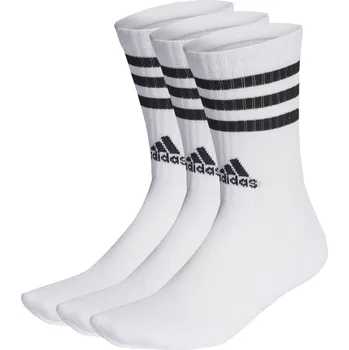Pánské ponožky ADIDAS Ponožky 3-Stripes Cushioned Crew – 3 páry 43/45 BÍLÁ|ČERNÁ