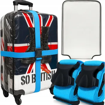 OCHRANNÝ OBAL NA STŘEDNÍ KUFR + 2X POPRUH ZABEZPEČUJÍCÍ KUFR / ZAVAZADLO