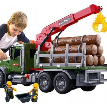 autíčko Nákladní auto s jeřábem pro přepravu dřeva, světla a zvuky