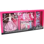 Panenka s šatníkem 30 cm 12 šatů