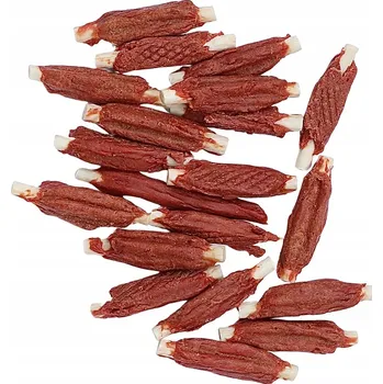 Pamlsek pro psa Happy Snacky JEHNĚČÍ MASO NA HOVĚZÍ TYČCE 500G