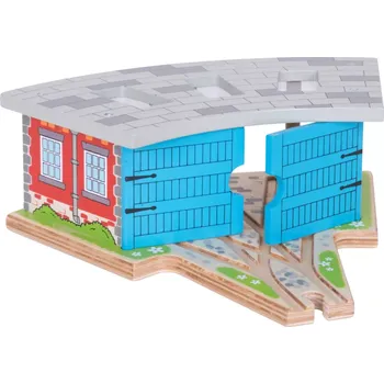 Vláček a vláčkodráha Bigjigs Rail Trojité depo s vraty - poškozený obal