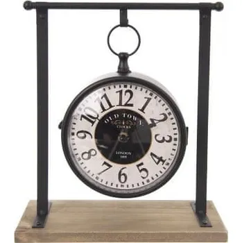 Hodiny Stojací hodiny Oboustranné Old Town Vintage 31 cm Krbové na krb Černé