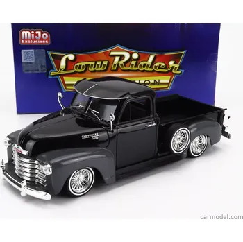 autíčko Welly Chevrolet 3100 Pick-up Low Rider 1953 1:24 Černá Šedá
