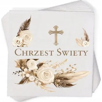 Papírový ubrousek Ubrousky na křtiny dekorativní BOHO