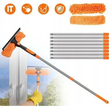 Vysavač na okno TELESKOPICKÁ MYČKA OKEN 1,8M MOP STĚRKA NA OKNA BEZ ŠMOUH DLOUHÁ 2V1