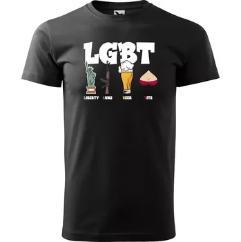 Sablio Tričko s potiskem LGBT - černé S